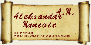 Aleksandar Manević vizit kartica